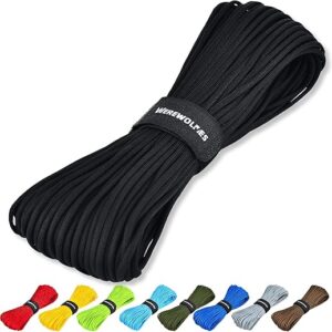 WEREWOLVES 7 Strand Paracord 200ft – Black