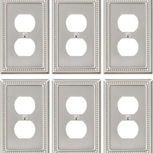6-Pack Brushed Nickel Outlet Cover Plates