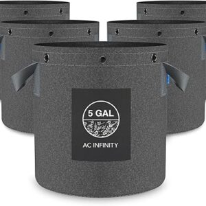 AC Infinity 5-Gallon Fabric Grow Pots 5-Pack