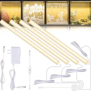 JUSJUBR 4PCS 12″ Dimmable LED Shelf Lights