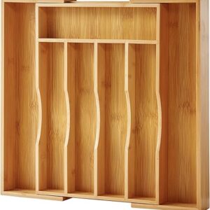 Adjustable Bamboo Kitchen Drawer Organizer