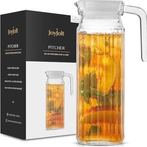 40oz Glass Pitcher with Lids – Beverage Carafe
