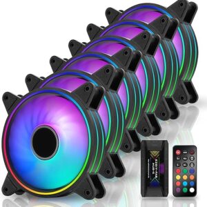 EZDIY-FAB 120mm RGB Case Fans, 6 Pack