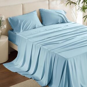 Bedsure Cooling Queen Sheet Set, Teal Blue