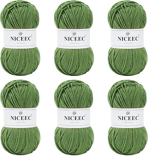 NICEEC 6×50g Soft Assorted Yarn Bundle