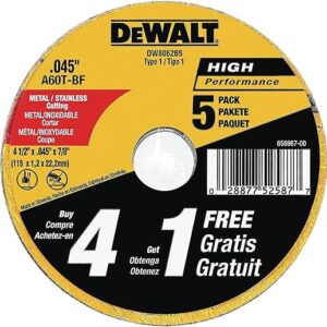DEWALT 4.5 Inch Cut-Off Wheel 5-Pack