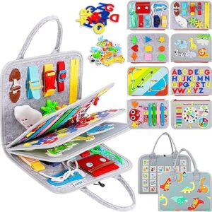 Esjay Toddler Montessori Busy Board – Grey Dinosaur