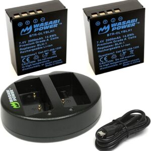 Wasabi Power 2-Pack Battery & Charger for Olympus