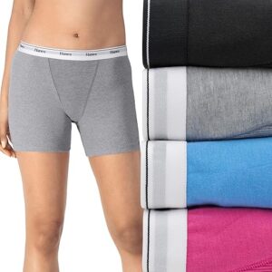 Hanes Women’s Mid-Thigh Boxer Briefs, 4-Pack