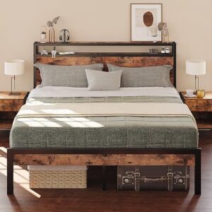 LIKIMIO Queen Platform Bed Frame with Storage