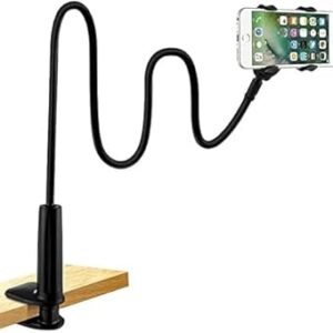 Gooseneck Universal Phone Holder for Bed, Desk, Headboard, Bed, Bedside, Table, Lazy Bracket Flexible Gooseneck Long Arm Stand 360 Adjustab…
