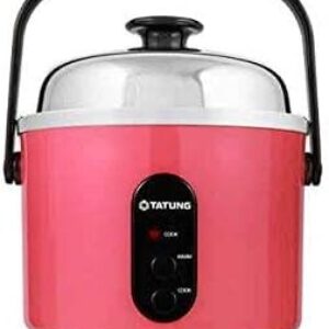TATUNG Indirect Multi-Functional Mini Rice Cooker, Steamer and Warmer, Peach Red, 3-Cup uncooked/ 6-Cup cooked, TAC-3ASF-1 (Peach Red)