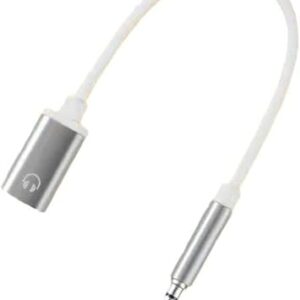 White 3.5mm Male to TypeC Female Audio Cable Cord 3.5mm Analog Cable Type-C Converter Earphone Adapter Compatible with MP3 Players, CD Playe…