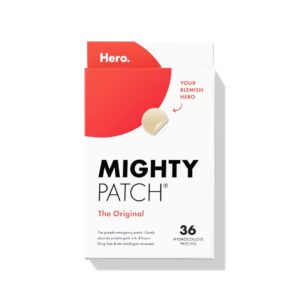Mighty Patch™ Original patch from Hero Cosmetics – Hydrocolloid Acne Pimple Patch for Covering Zits and Blemishes in Face and Skin, Vegan-f…