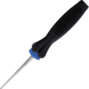 Lansky Straight and Serrated Knife Sharpener, Fine Grit (600) Folding Diamond Tapered Knife Sharpening Rod, Portable Fixed Blade Knife, Folding Knife, and Fish Hook Sharpener – TR600