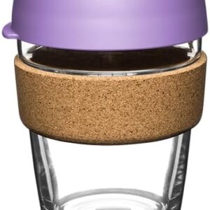 KeepCup Brew Cork – Reusable Coffee Cup Tempered Glass and Natural Cork, M 12oz/340ml – Moonlight