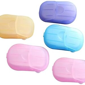 5 Boxes 100 Sheets Paper Soap Confetti Slide Flakes Disposable Soap Paper Hand Cleaner Fragrance Mini Color Soap Paper Scented Bath Slice Sheet Foaming Outdoor Hiking Travel