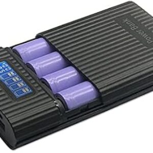 Battery Charger Case,Portable DIY Power Bank Box with LCD Display 2 USB Output,Micro and Type c Input, Smart Charger for 3.7v Li-ion Rechar…