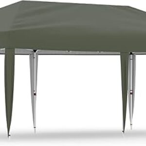 10×20 Pop Up Canopy Tent,Gazebos One-Button Instant Setup, Heavy-Duty 210D Oxford Fabric & Rust-Proof Frame – 3 Adjustable Heights, Roller …