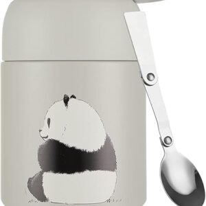 Funkrin 16oz Insulated Food Jar with Folding Spoon,Stainless Steel Lunch Bento Box for Kids Adults, Vacuum Leak Proof Soup Container for Ho…