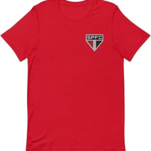 Time São Paulo FC, SPFC, Embroidery, Brazilian Soccer, Futebol, Premium T-Shirt Red, X-Small