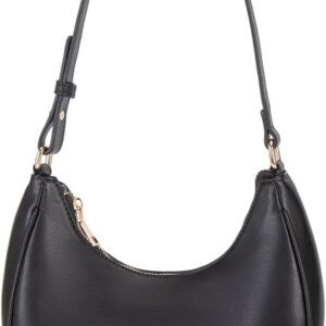 Crescent Shoulder Bags for Women Cute Hobo Tote Handbag Under the Arm Purses Mini Clutch Purse with Zipper Closure