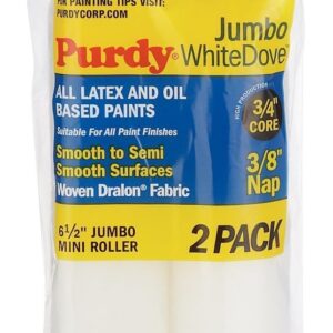 Purdy 140626012 6.5 x 0.38 in. White Dove Jumbo Mini Roller Cover – 2 Pack2