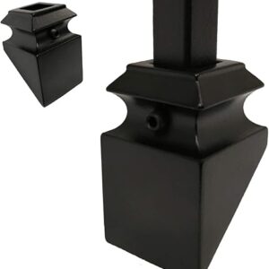 Iron Baluster Slant Shoes (10-Pack) Only for 9/16″ Metal Spindles/Balusters – Slant/Angled Shoes (Real Satin Black not Matte or Flat)