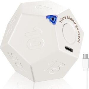 Rechargeable Rotating Pomodoro Timer – White