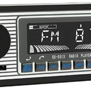 Single Din Car Radio Classic FM Radio,Bluetooth Car Stereo,Hands Free Calling, Aux-in,USB Playback,SD,Car MP3,Push to Talk Assistant,Digita…