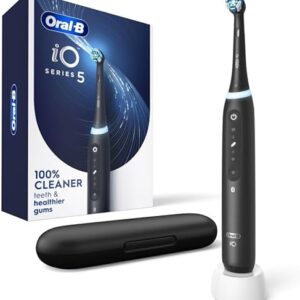 Oral-B iO Series 5 Rechargeable Electric Toothbrush with Visible Pressure Sensor to Protect Gums, 2 Minute Timer, 5 Cleaning Settings, 1 Re…