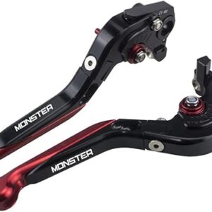 PRO-KODASKIN Folding Extendable Brake Clutch Levers for DUCATI Monster 400 620 695 S2R (Red)