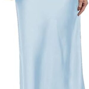 Women’s Leopard Print Satin Maxi Skirt High Waisted Elastic Waistband Silk A-Line Casual Party 2025 Summer Long Skirts
