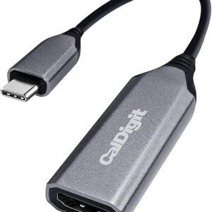 CalDigit USB-C to HDMI 2.1 8K Adapter Dongle – High Refresh Display, HDR, 10 bit, Compatible with Thunderbolt 3/4 / USB 3.1 / USB4 for Apple MacBook Air, 2016+ MacBook Pro (USB-C to HDMI 2.1 (8K))