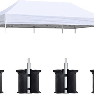Eurmax USA 10×20 Pop Up Canopy Replacement Canopy Tent Top Cover, Instant Canopy Top Cover ONLY, Choose 30 Colors,Bonus 4PC Pack Weight Bag…