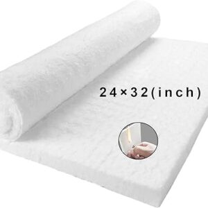 32″ x24″ x1″ (Thick) Ceramic Fiber Blanket Fireproof Insulation Baffle Rated to 2400F, High-Temperature Resistance for Oven Stoves, Kilns, Forges