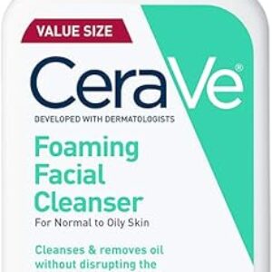 CeraVe Foaming Facial Cleanser, Daily Face Wash for Oily Skin, Hyaluronic Acid + Ceramides + Niacinamide, Fragrance Free & Paraben Free, Non…
