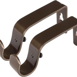 KAMANINA Wall Brackets for 7/8 or 3/4 Curtain rods, Drapery Rod Brackets, Set of 2, Bronze