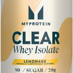 Myprotein Clear Whey Isolate Protein Powder, 1.1 Lb (20 Servings) Lemonade, 20g Protein per Serving, Naturally Flavored Drink Mix