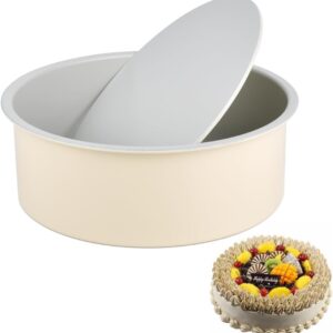 Guowall 8 inch Removable Bottom Round Cake Pan for Layer Cake, Cheese Cake, Nonstick Cake Mold for Baking – Cream Color
