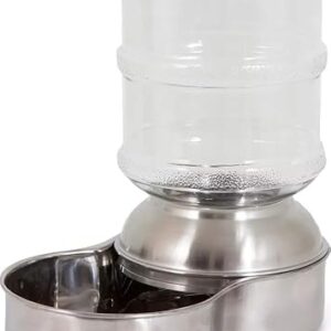 Petmate Stainless Steel Replendish Waterer, Small (24345S), 128 Ounces, Stainless