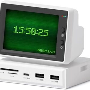 Hagibis 3.5inch IPS USB Mini Screen with USB C Hub, USB-C&HDMI Monitor AIDA64 Mini PC CPU RAM HDD Data Monitor Temperature Electronic Album …
