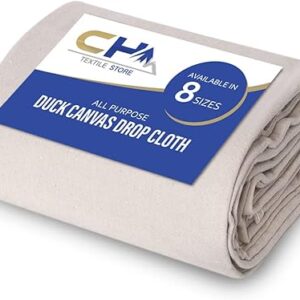 Canvas Painters Drop Cloth (Size 9 x 12 Feet – Pack of 1) – Pure Cotton Paint Drop Cloth for Painting, Curtains, Furniture & Floor Protecti…
