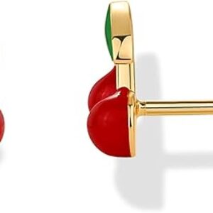 14K Gold Plated Enamel Stud Earrings