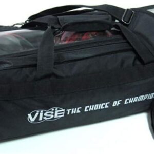 Vise Clear Top 3 Ball Tote Roller Bowling Bag- Black