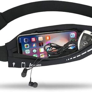 Slim Running Belt for Women Men,Runners Fanny Pack Phone Holder,Running Pouch Waist bag for Workout Jogging,Money Belt Running Gear Accesso…
