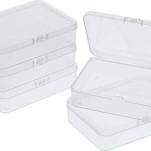 5 Pcs Mini Plastic Storage Containers Box with Lid, Small Storage Containers Travel Case 4x3x1 Inches Clear Rectangle Box Organizer for Coll…