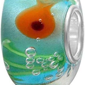 Little Fish 925 Silver Murano Glass Charm