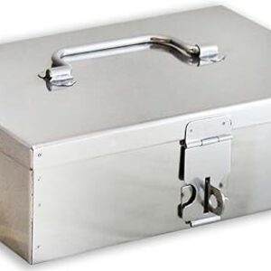 Stainless Steel Storage Box for Padlock | 9″ x 6″ x 2.75″ Design | Great For Storing Jewelry, Passport, Cash, Valuables, Small Items, & More