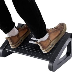 Foot Rest, Six Heights Adjustable Foot Rest for Under Desk at Work, Ergonomic Foots Stool for Under Office Desks, Under Desk Footrest with Foot Massage Roller, Chair Footrest for Leg Rests